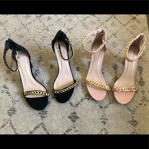 TWO pairs Top Moda Leather Chain Heels